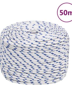 vidaXL Boot touw 8 mm 50 m polypropyleen wit