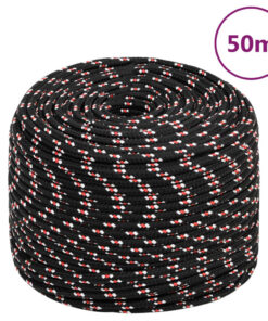 vidaXL Boot touw 8 mm 50 m polypropyleen zwart