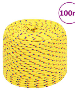 vidaXL Boottouw 10 mm 100 m polypropyleen geel