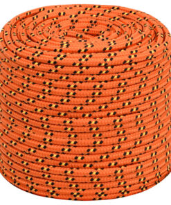 vidaXL Boottouw 10 mm 100 m polypropyleen oranje