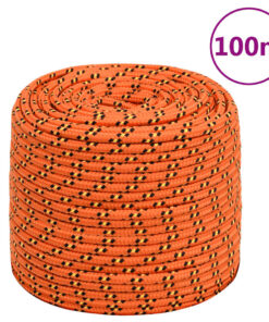 vidaXL Boottouw 10 mm 100 m polypropyleen oranje