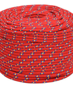 vidaXL Boottouw 10 mm 100 m polypropyleen rood
