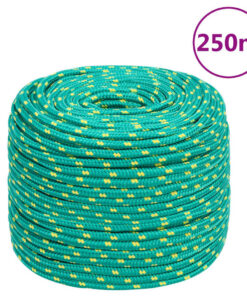 vidaXL Boottouw 10 mm 250 m polypropyleen groen