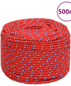 vidaXL Boottouw 10 mm 500 m polypropyleen rood