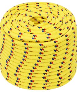 vidaXL Boottouw 12 mm 100 m polypropyleen geel