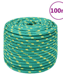 vidaXL Boottouw 12 mm 100 m polypropyleen groen