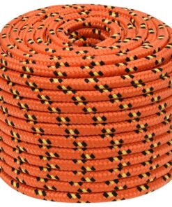 vidaXL Boottouw 12 mm 100 m polypropyleen oranje