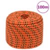 vidaXL Boottouw 12 mm 100 m polypropyleen oranje