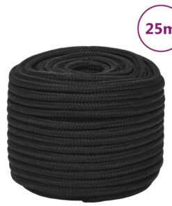 vidaXL Boottouw 12 mm 25 m polypropeen zwart