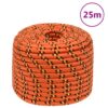 vidaXL Boottouw 12 mm 25 m polypropyleen oranje