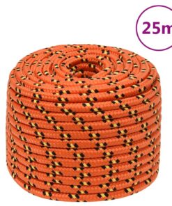 vidaXL Boottouw 12 mm 25 m polypropyleen oranje