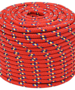 vidaXL Boottouw 12 mm 25 m polypropyleen rood
