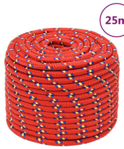 vidaXL Boottouw 12 mm 25 m polypropyleen rood