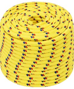 vidaXL Boottouw 12 mm 250 m polypropyleen geel