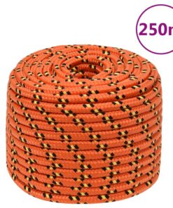 vidaXL Boottouw 12 mm 250 m polypropyleen oranje