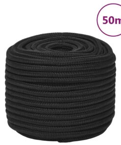 vidaXL Boottouw 12 mm 50 m polypropeen zwart