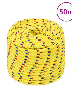 vidaXL Boottouw 12 mm 50 m polypropyleen geel