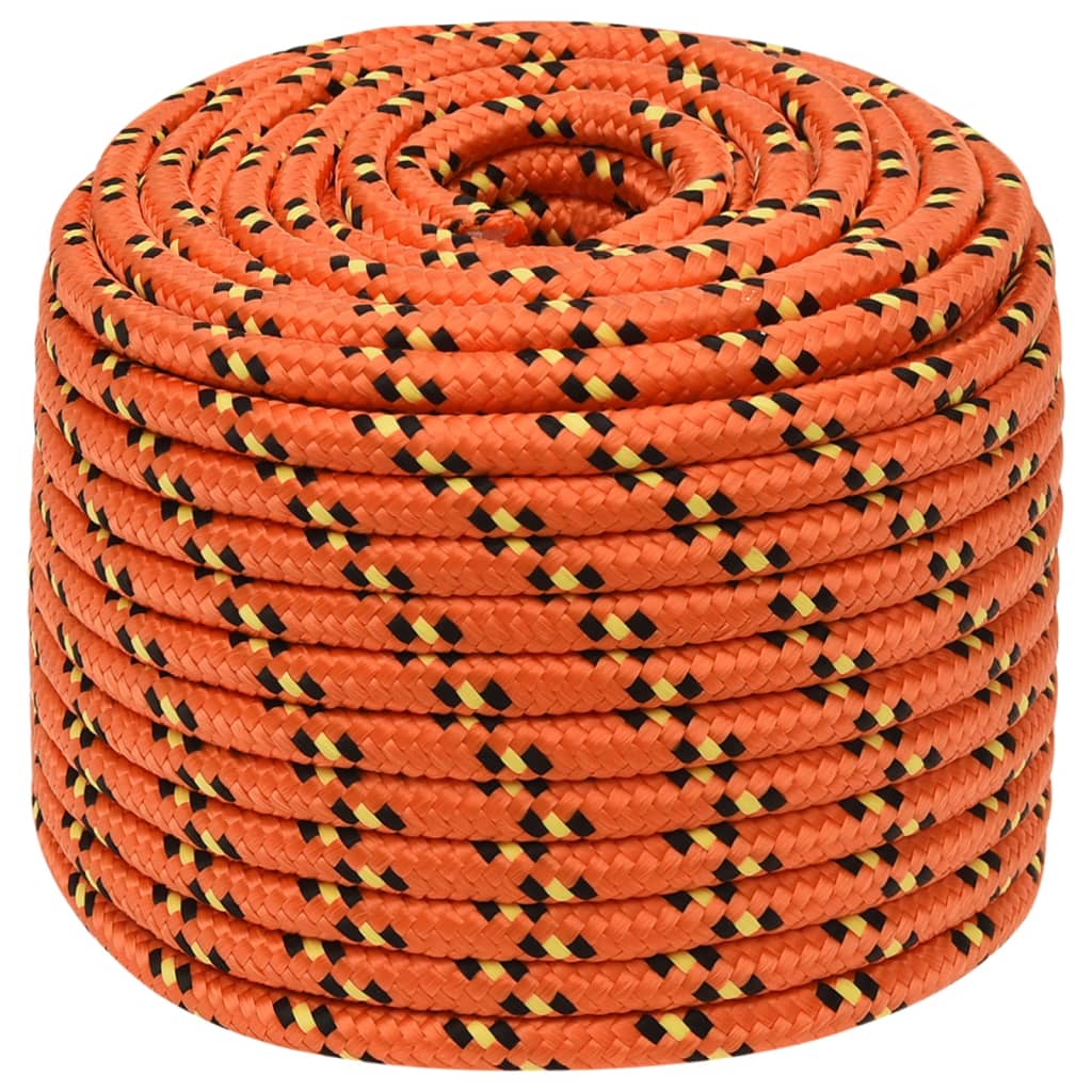 vidaXL Boottouw 12 mm 50 m polypropyleen oranje