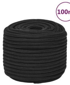 vidaXL Boottouw 14 mm 100 m polypropeen zwart