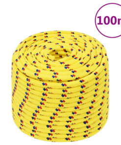 vidaXL Boottouw 14 mm 100 m polypropyleen geel