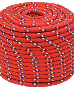 vidaXL Boottouw 14 mm 100 m polypropyleen rood