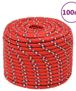 vidaXL Boottouw 14 mm 100 m polypropyleen rood