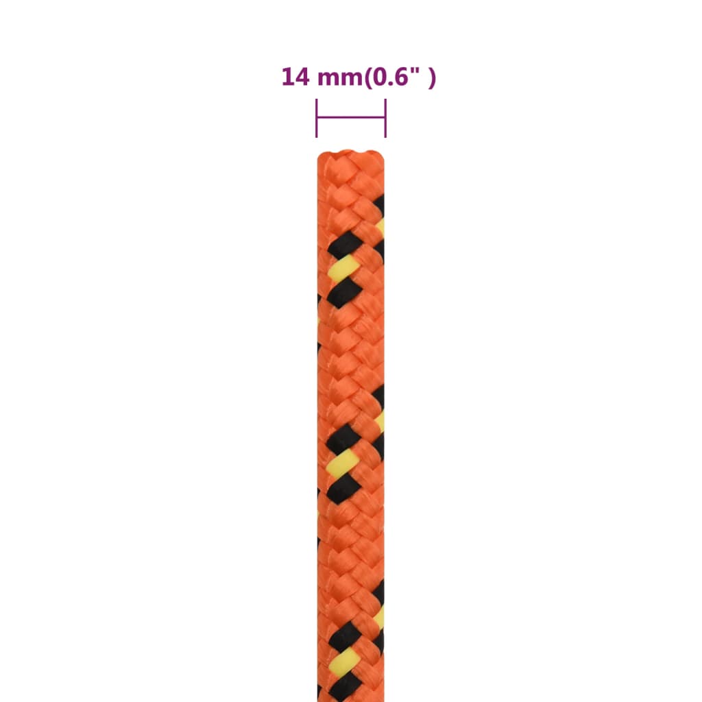 vidaXL Boottouw 14 mm 25 m polypropyleen oranje - Afbeelding 6