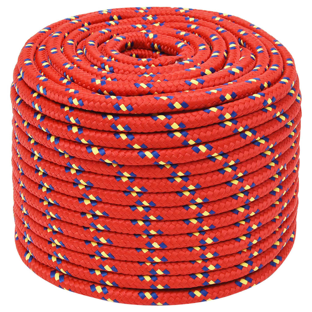 vidaXL Boottouw 14 mm 25 m polypropyleen rood