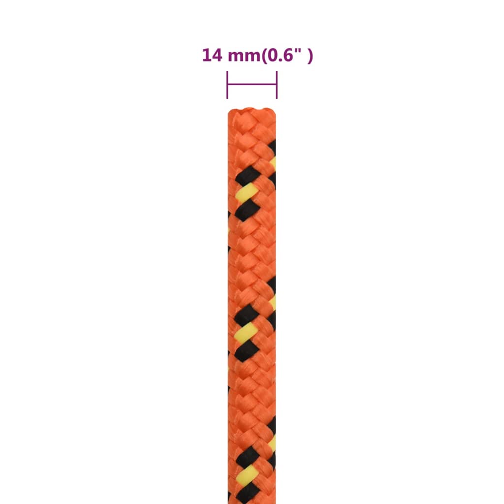 vidaXL Boottouw 14 mm 250 m polypropyleen oranje - Afbeelding 6