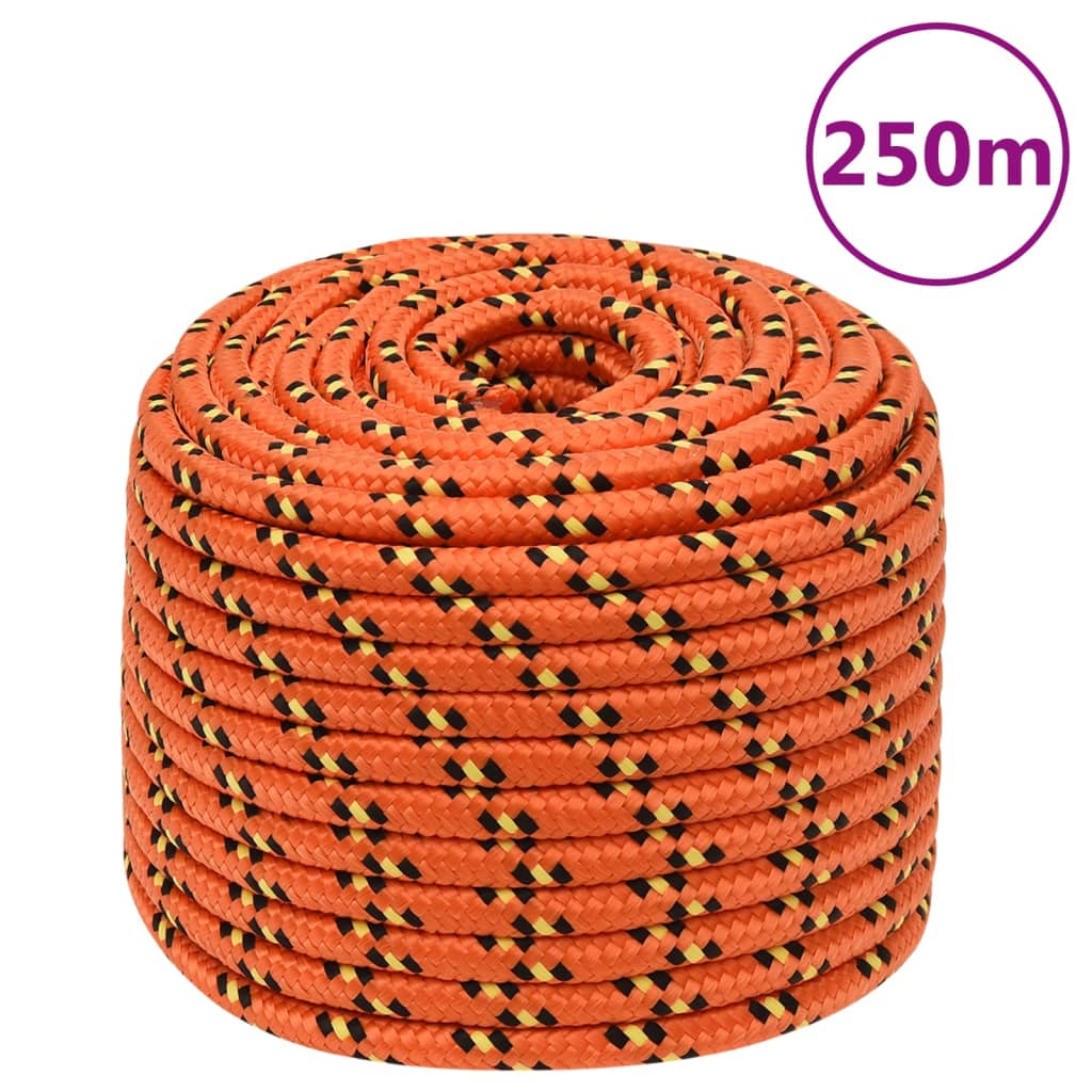 vidaXL Boottouw 14 mm 250 m polypropyleen oranje