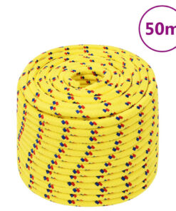 vidaXL Boottouw 14 mm 50 m polypropyleen geel