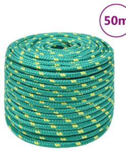 vidaXL Boottouw 14 mm 50 m polypropyleen groen