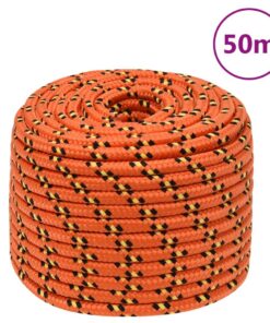 vidaXL Boottouw 14 mm 50 m polypropyleen oranje