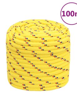 vidaXL Boottouw 16 mm 100 m polypropyleen geel