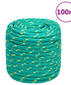 vidaXL Boottouw 16 mm 100 m polypropyleen groen