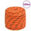 vidaXL Boottouw 16 mm 100 m polypropyleen oranje