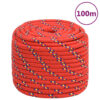 vidaXL Boottouw 16 mm 100 m polypropyleen rood