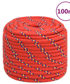 vidaXL Boottouw 16 mm 100 m polypropyleen rood