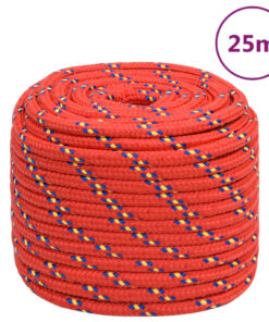 vidaXL Boottouw 16 mm 25 m polypropyleen rood