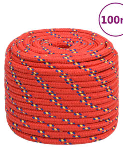vidaXL Boottouw 18 mm 100 m polypropyleen rood