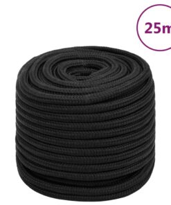 vidaXL Boottouw 18 mm 25 m polypropeen zwart