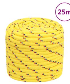 vidaXL Boottouw 18 mm 25 m polypropyleen geel