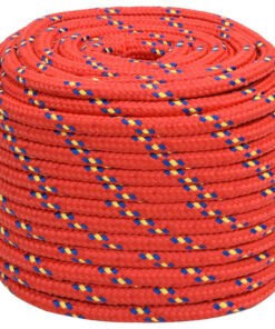 vidaXL Boottouw 18 mm 25 m polypropyleen rood