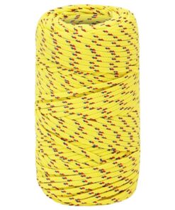 vidaXL Boottouw 2 mm 100 m polypropyleen geel
