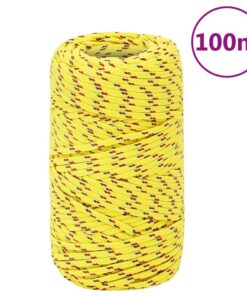 vidaXL Boottouw 2 mm 100 m polypropyleen geel