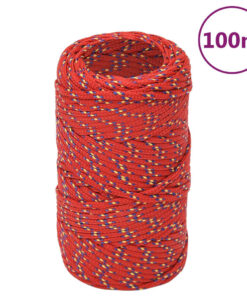vidaXL Boottouw 2 mm 100 m polypropyleen rood