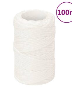 vidaXL Boottouw 2 mm 100 m polypropyleen volwit