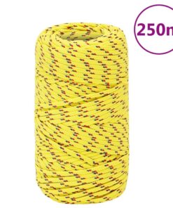 vidaXL Boottouw 2 mm 250 m polypropyleen geel