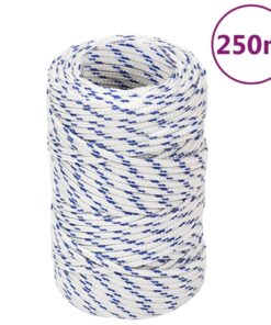 vidaXL Boottouw 2 mm 250 m polypropyleen wit