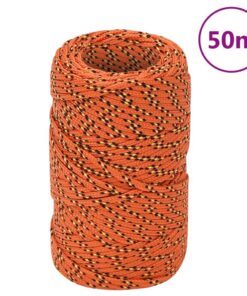 vidaXL Boottouw 2 mm 50 m polypropyleen oranje